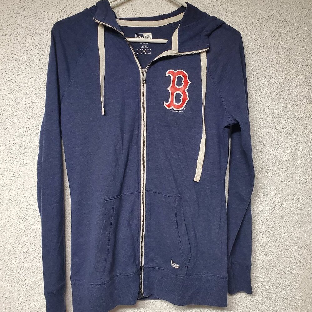 Jacket Men - MLB Boston Red Sox Blue Zip Up w/ Hood by New Era - Size Medium